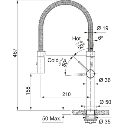 Franke Pescara Spray Inox Copper Μπαταρία Κουζίνας Με Εύκαμπτο Ντους 115.0741.724