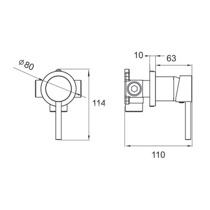 Karag Artemis Gun Metal Μίκτης Εντοιχισμού Μονός Ανθρακί SO51021-GM