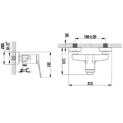 Karag Andare Chrome Μπαταρία Ντουζιέρας Χρωμέ WNX338073C