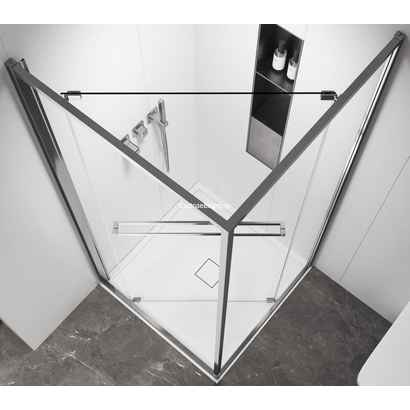 Karag 90x90x200 Cm Χρωμέ Καμπίνα Ντουζιέρας Τετράγωνη ILVA 100