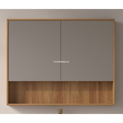 Karag Nordic 100x80 Acacia Καθρέπτης Μπάνιου Με Ντουλάπι