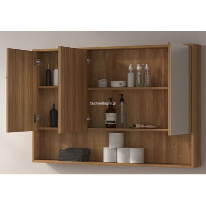 Karag Nordic 120x80 Acacia Καθρέπτης Μπάνιου Με Ντουλάπι