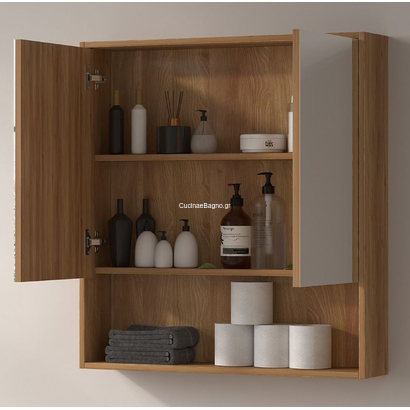 Karag Nordic  75x80 Acacia Καθρέπτης Μπάνιου Με Ντουλάπι