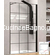 Karag Nero 5 Porta Nero 114x200 cm Πόρτα Ντουζιέρας Ανοιγόμενη Με Σταθερό Προφίλ Μαύρο
