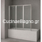 Crown 7100 SC 130cm Πτυσσόμενο Κρύσταλλο Μπανιέρας 3φυλλο ΔΙΑΦΑΝΟ